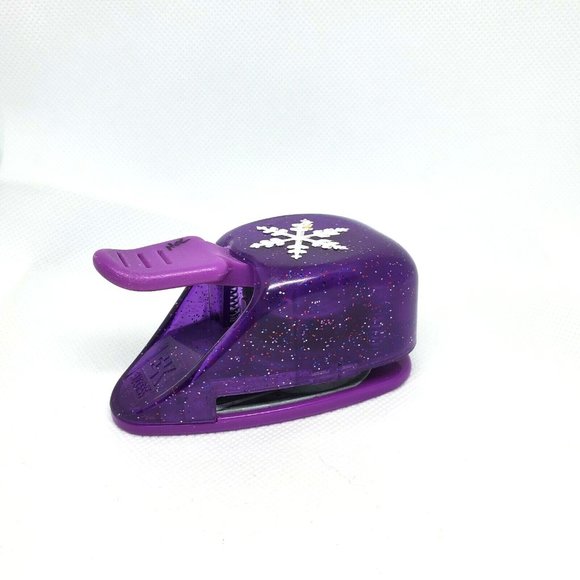 Purple Glitter EK Success Snowflake Pop Up Craft Paper Shaper Scrapbooking - Picture 2 of 12